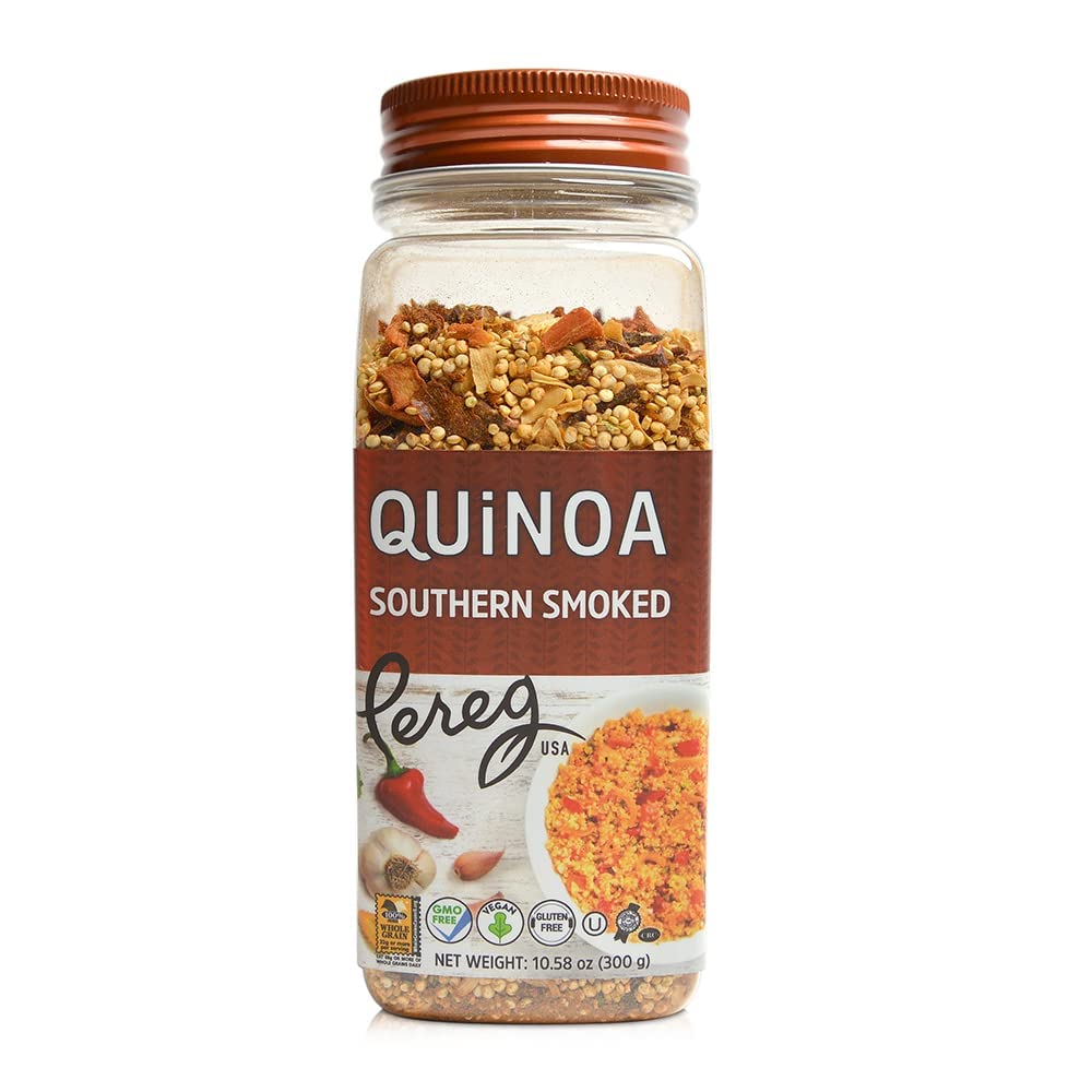 Pereg Southern Smoked Style Quinoa (10.58 Oz x 6 Pack) Ancient Superfood Quinoa Grains, Fibers, Protein & Iron | Flavored w/Dried Veggies, Paprika & Garlic, Prewashed Quinoa, Gluten-Free & Non-GMO