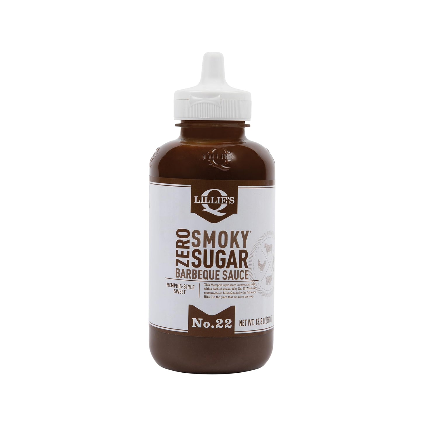 Lillie's Q - Zero Sugar Smoky BBQ Sauce, Sugar-Free, Low Calorie, Sweet & Smoky BBQ Flavor (13.8 oz)