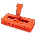 SPARTA 3638831EC24 Polyester Rectangle Scrub Brush, Floor Brush, Cleaning Brush With Swivel Head For Cleaning, 8 Inches, Orange