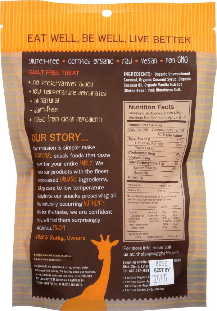 Laughing Giraffe Organics, Snakaroonm, Og2, Salt Caram, Pack of 6, Size - 6 OZ, Quantity - 1 Case