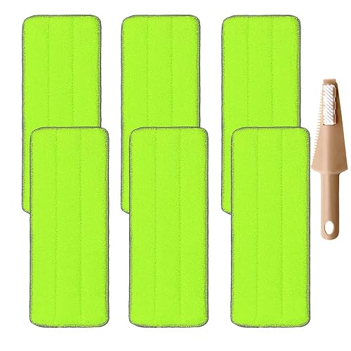 6pcs Replacement Mop Refills Compatible with Libman Rinse 'n Wring Mop and Bucket System Accessories, Washable Microfiber Cloth Mop Head Pads for Wet