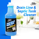 Fuller Brush Drain Line & Septic Tank Cleaner - 32 oz Enzyme-Based Drain Cleaner for Slow Drains, Grease & Food Buildup, Safe for PVC/Metal Pipes