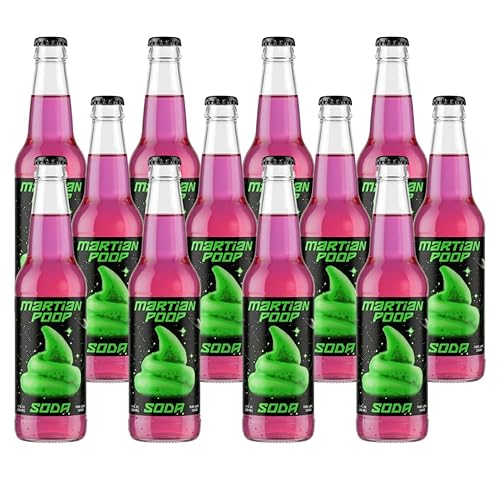 Rocket Fizz Martian Poop Marionberry Soda Flavor | Cane Sugar | Craft Soda Pop Drinks | 12 oz in Glass Bottle (12 Pack)