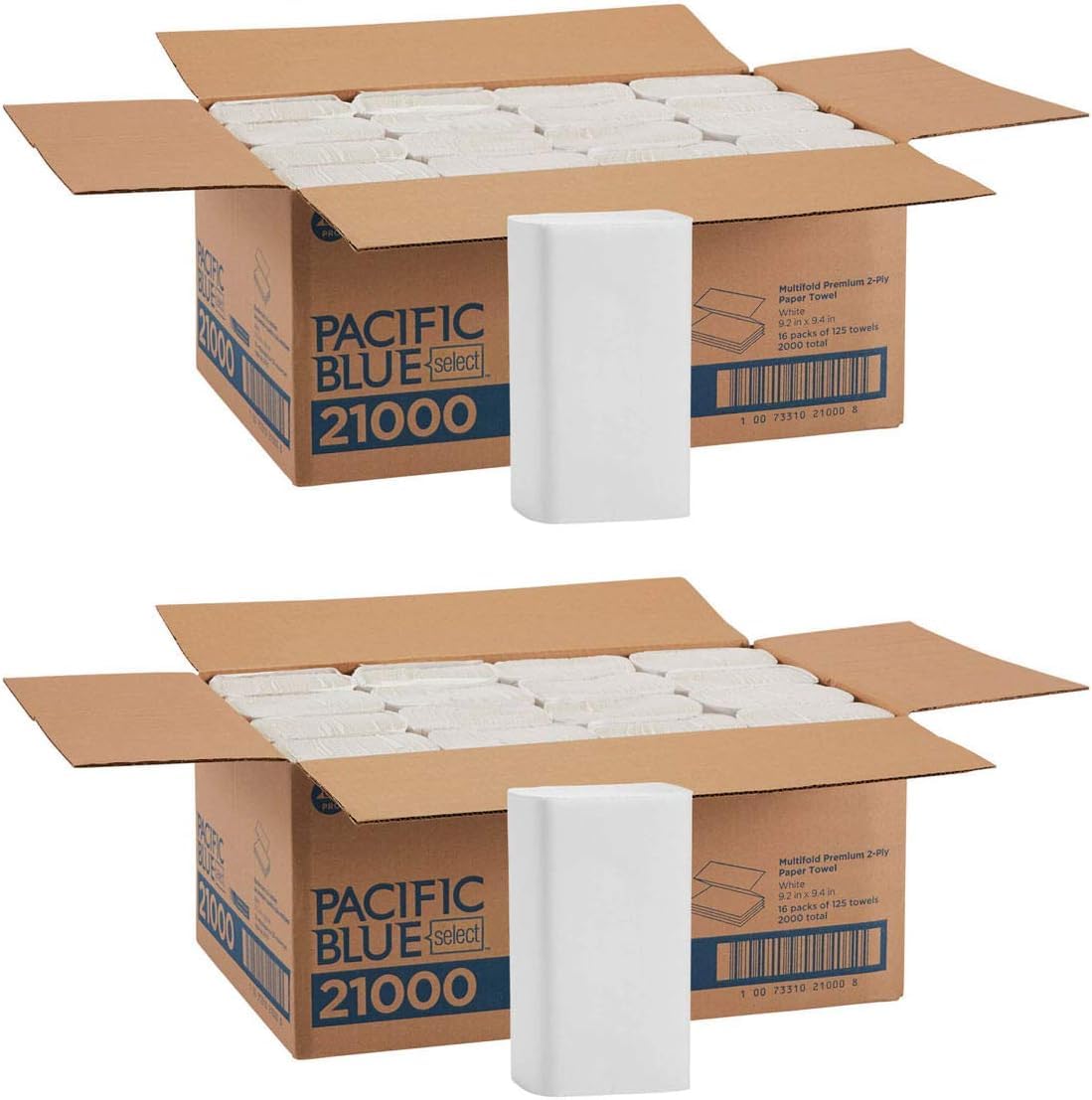 Pacific Blue Select Multifold Premium 2-Ply Paper Towels (Previously Branded Signature) by GP PRO, White, 21000, 125 Paper Towels Per Pack, 16 Packs