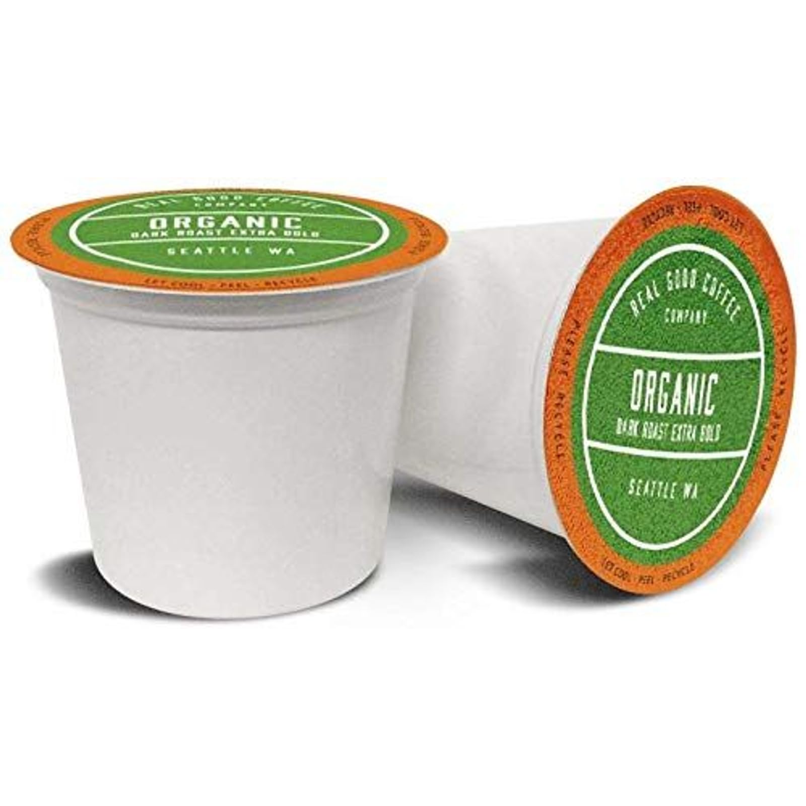 Real Good Coffee Company - Single Use Coffee Pods - Organic Dark Roast Coffee - K-Cup Compatible including Keurig 2.0 Brewers - Recyclable Cups