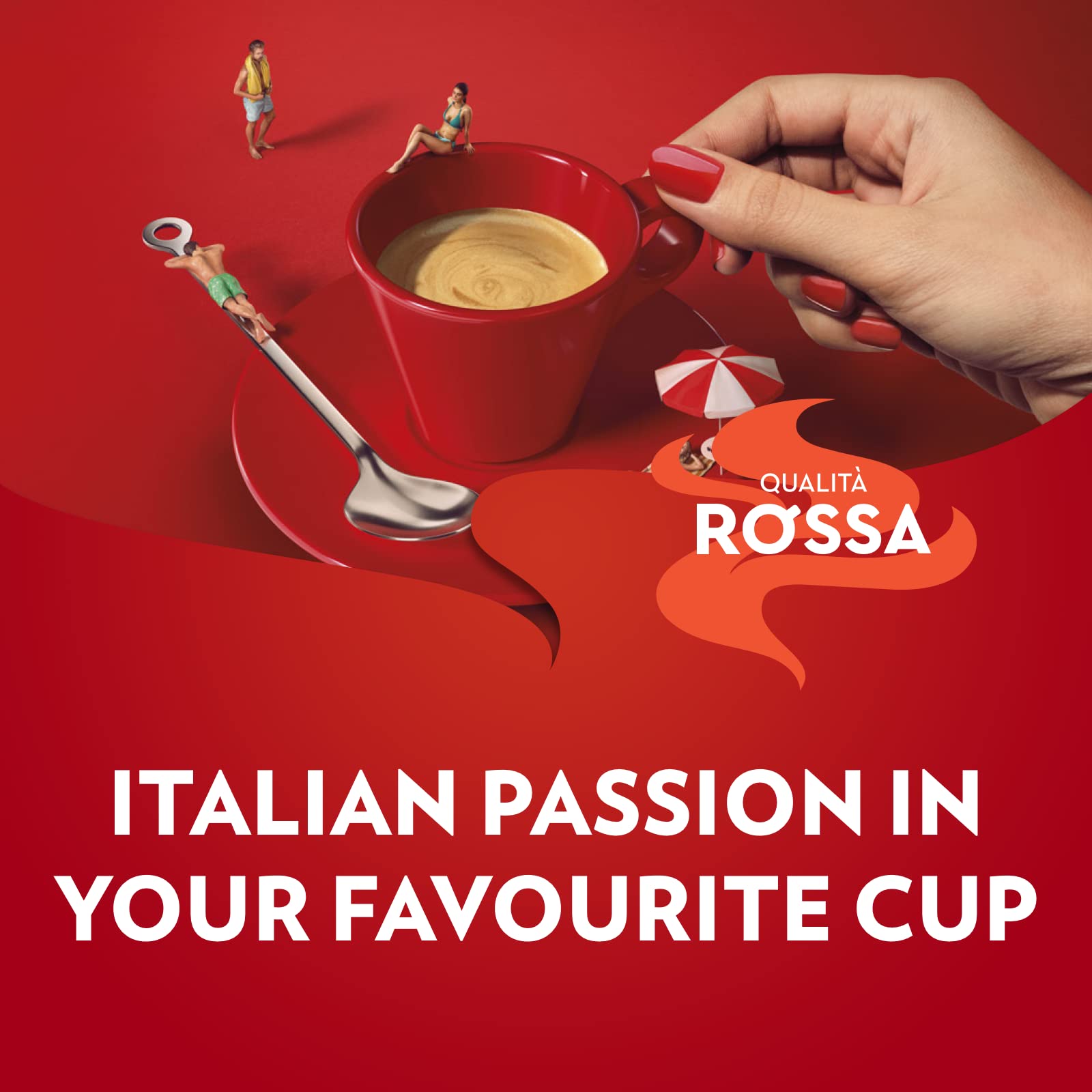 Lavazza Qualità Rossa Whole Bean Coffee, Medium Roast, Arabica and Robusta Blend, 2.2 lb Bag (Pack of 4)