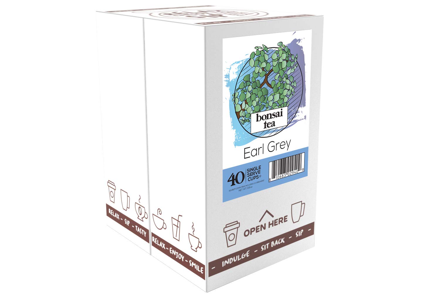 Bonsai Tea Co. Earl Grey Single Serve Tea Pods, Compatible with K Cup Brewers Including 2.0, Sweet and Floral Bergamot Flavor with Full-Bodied Black