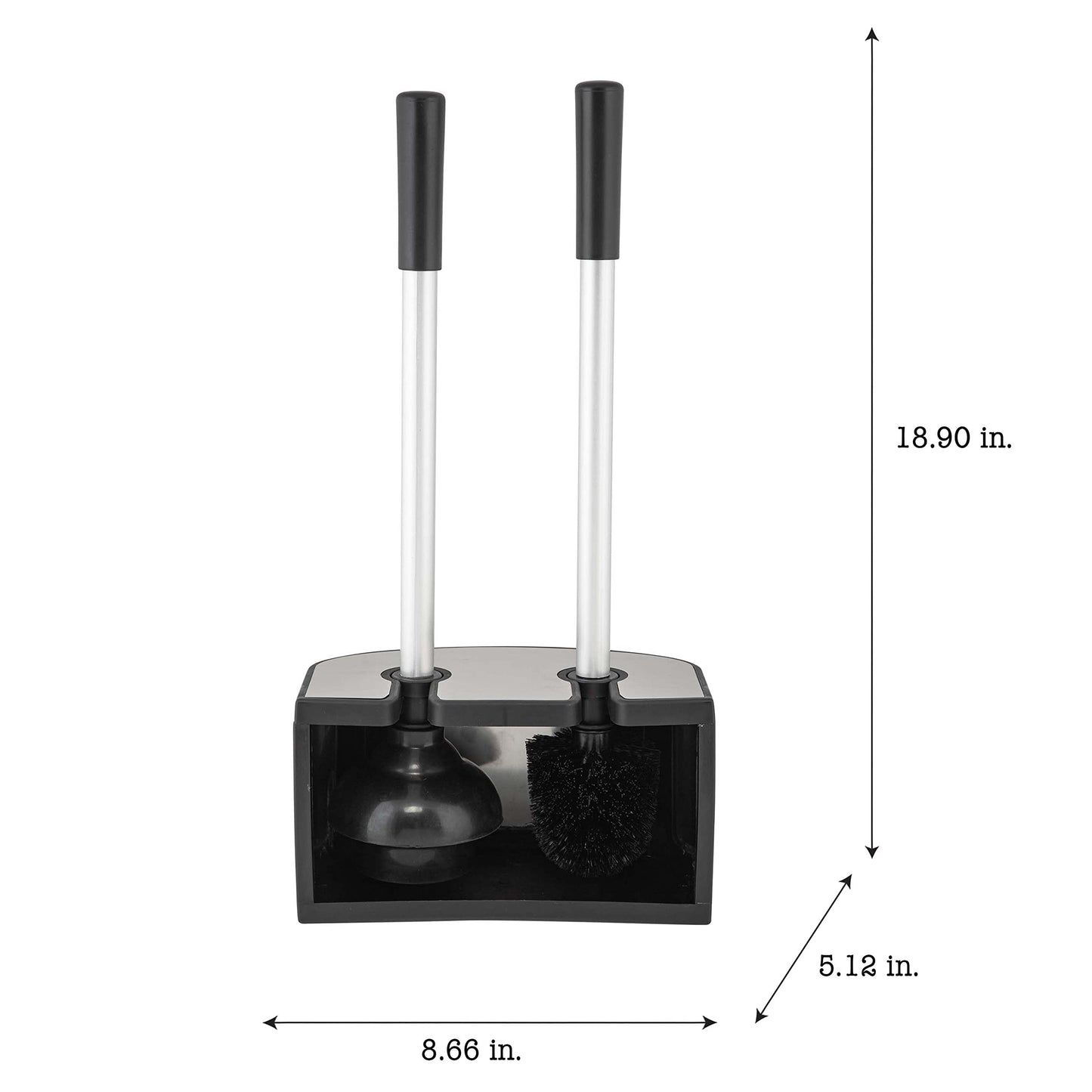 Bath Bliss 2-in-1 Toilet Brush and Plunger Set in Stainless Steel