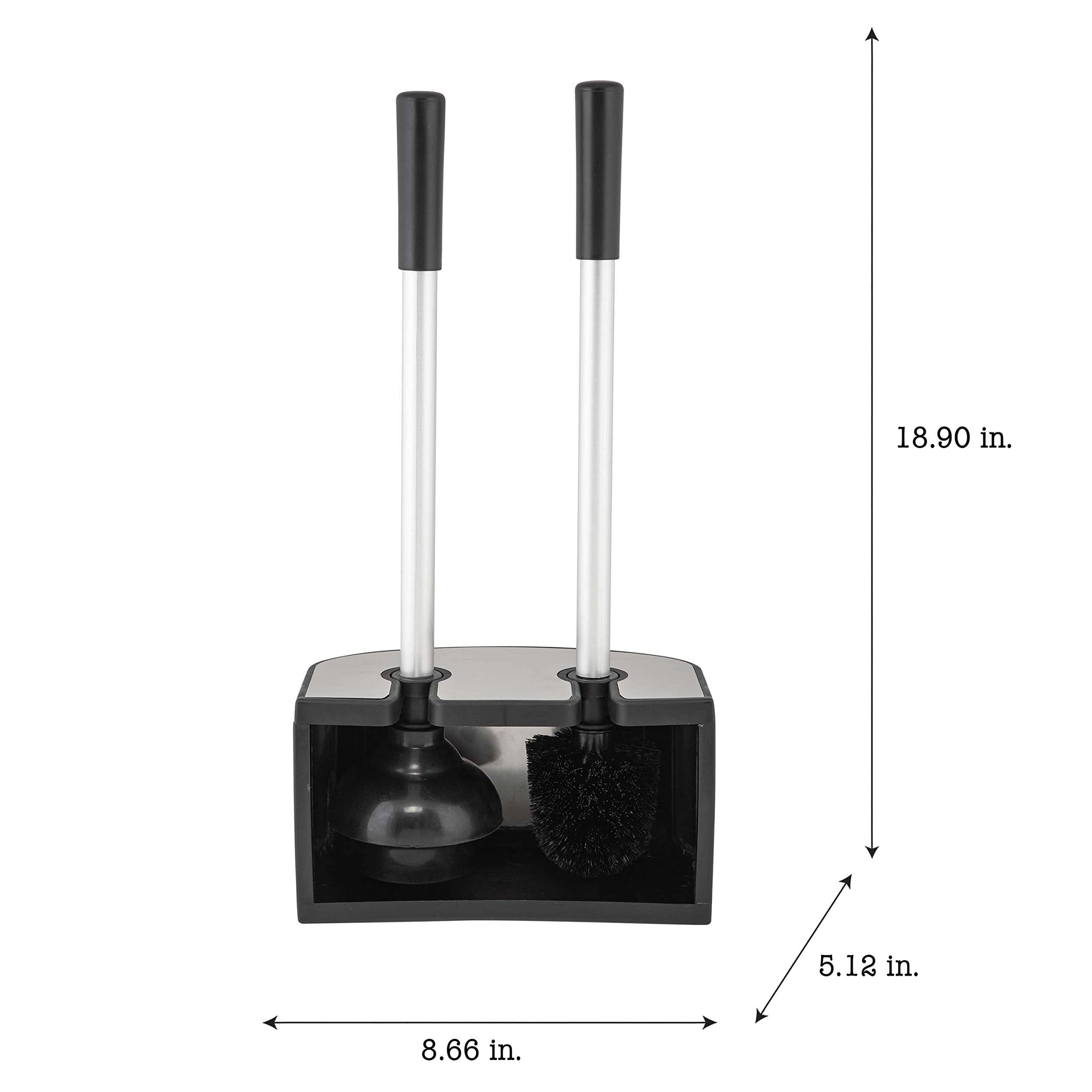 Bath Bliss 2-in-1 Toilet Brush and Plunger Set in Stainless Steel