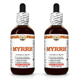 Hawaii Pharm Myrrh Liquid Extract, Professional Grade, Small Batch Crafted Myrrh (Commiphora myrrha) Tincture Herbal Supplement, 2x2 fl.oz