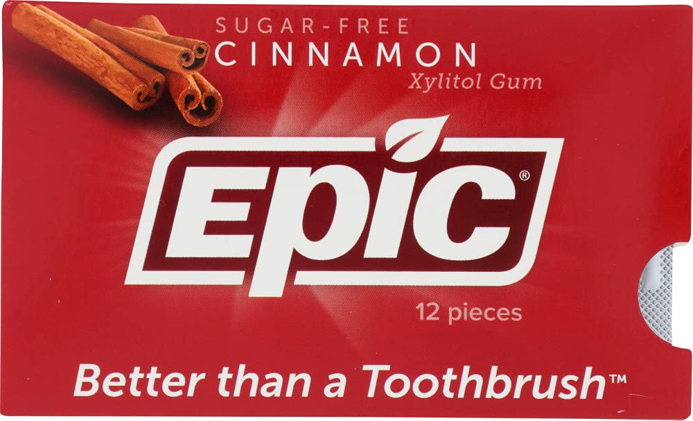 Epic Xylitol Sweetened Gum, Cinnamon, 12-Count (Pack of 12) have a problem Contact 24 hour service Thank You