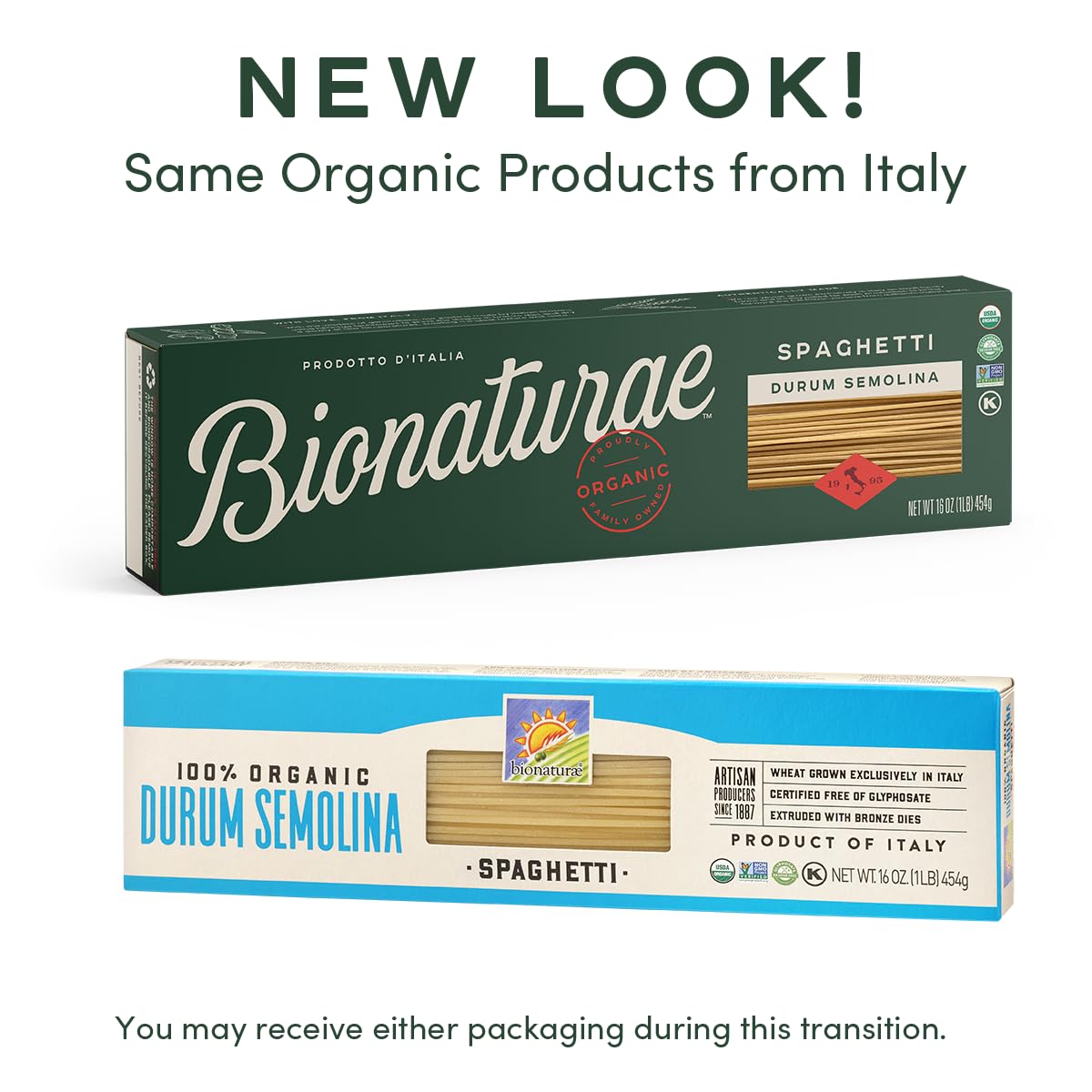 Bionaturae Spaghetti Pasta Noodles - Durum Semolina Pasta, Kosher, High Protein, Non-GMO, USDA Certified, Durum Semolina Spaghetti, Spaghetti Pasta
