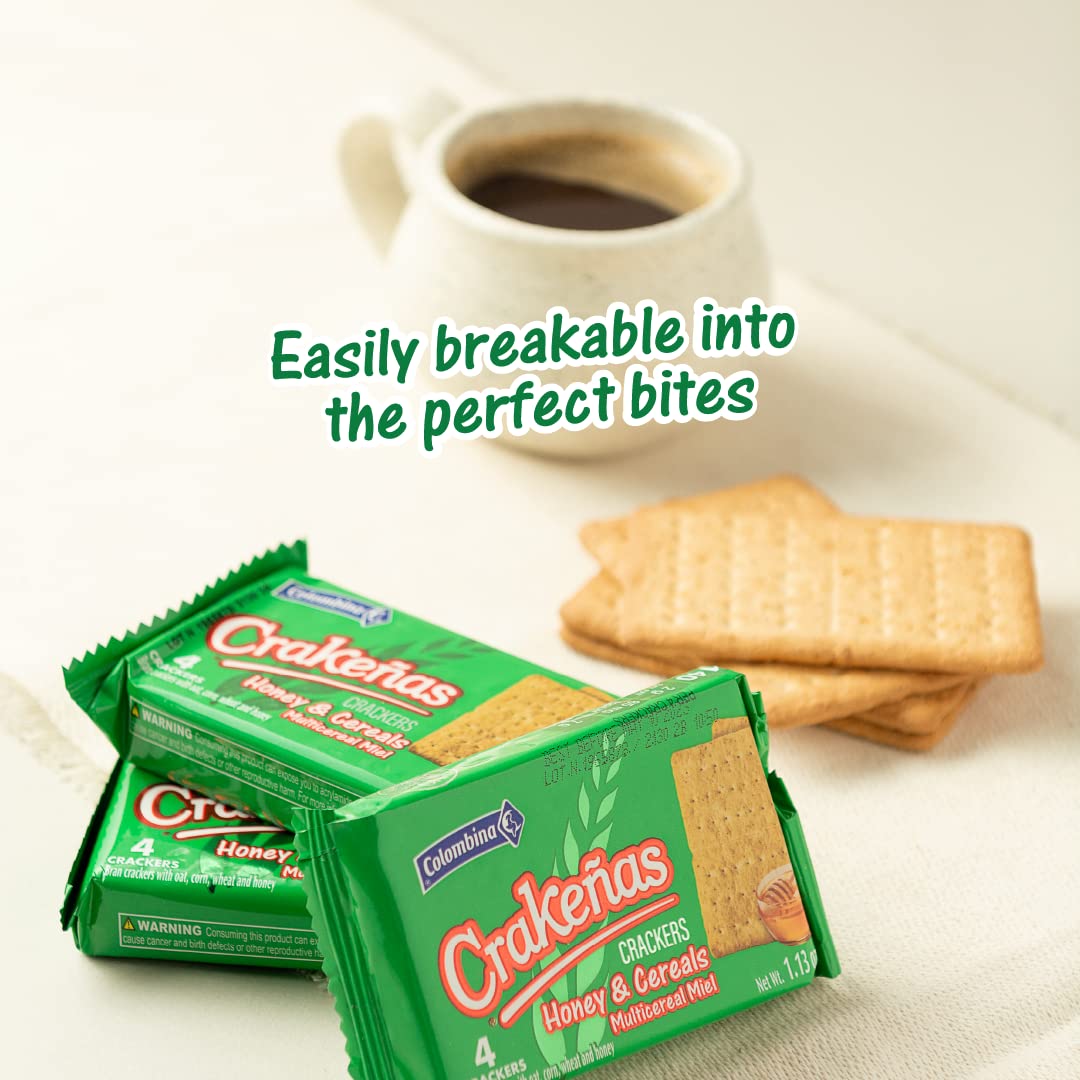 Crakenas Crackers, Bran, with Oats, Corn, Wheat and Honey 6.7 oz (1 bag)