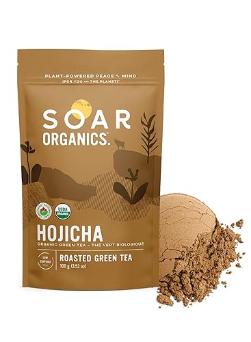 Soar Organics - Hojicha Powder - Authentic Japanese Origin (3.52 oz)