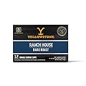 Yellowstone Ranch House Dark Roast Coffee, Single Serve Recyclable Pods/Cups, 100% Arabica Beans, 12 Count