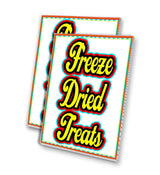 Freeze Dried Treats (24" X 36") 4mm Corrugated Plastic Panel, Graphics Applied to 1 Side (Pk of 2) | Fair Food, Desserts, Sweets, Snacks