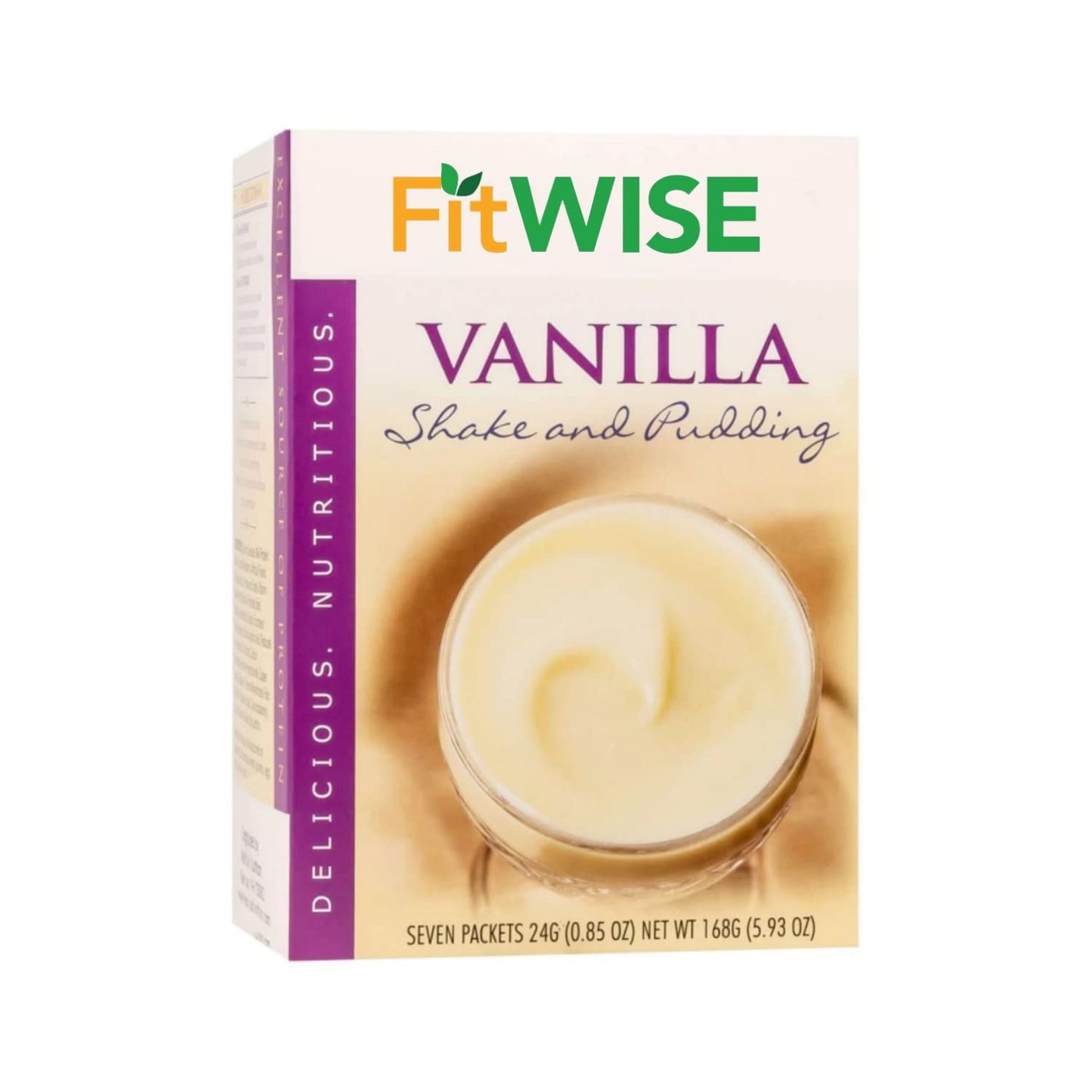FITWISE - Meal Replacement Pudding or Shake, Low Calorie, 15g Caseinate Protein, Aspartame Free, Low Fat, 7 Servings Per Box (Vanilla)