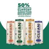 NEW! CLEAN Cause Variety Pack Organic Yerba Mate Tea (15.5oz cans, 12-Pack Case, 4 flavors) Non-Carbonated, 160mg Caffeine