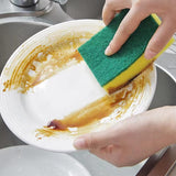 Heavy Duty Scrub Sponges - Kitchen Dish, Sink and Bathroom Cleaning Scrubber Sponge - with Non-Smell Scouring Pad (Right Angle 2 pcs)