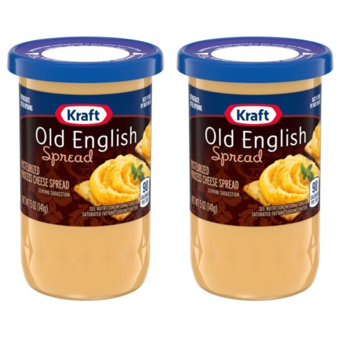 Old English Cheese Spread, Sharp Cheddar Cheese, Extra Sharp Cheddar Cheese, 2 Pack of 5 oz Jars - Authentic Aged Cheddar Flavor Bundled with The