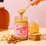 Ground Up Almond & Cashew Nut Butter - Maple Cookie Almond Butter - Peanut-Free, Dairy-Free, Gluten-Free - 1 Jar 12oz