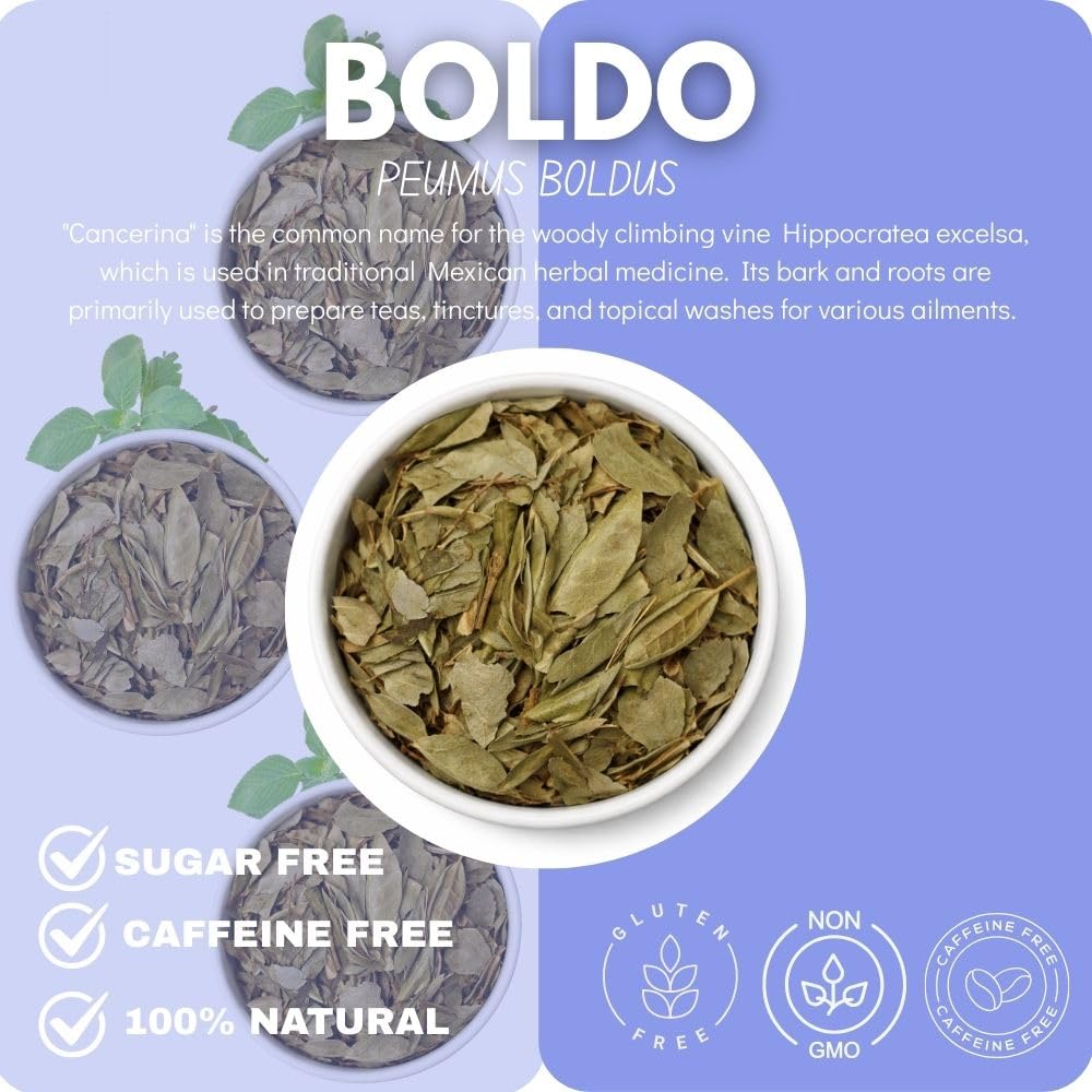 Green Royalty Boldo Hoja (Boldo Leaf) - Natural Dried Boldo Leaves for Herbal Tea & Infusions - Caffeine Free, Non-GMO - 4 oz (114 g)