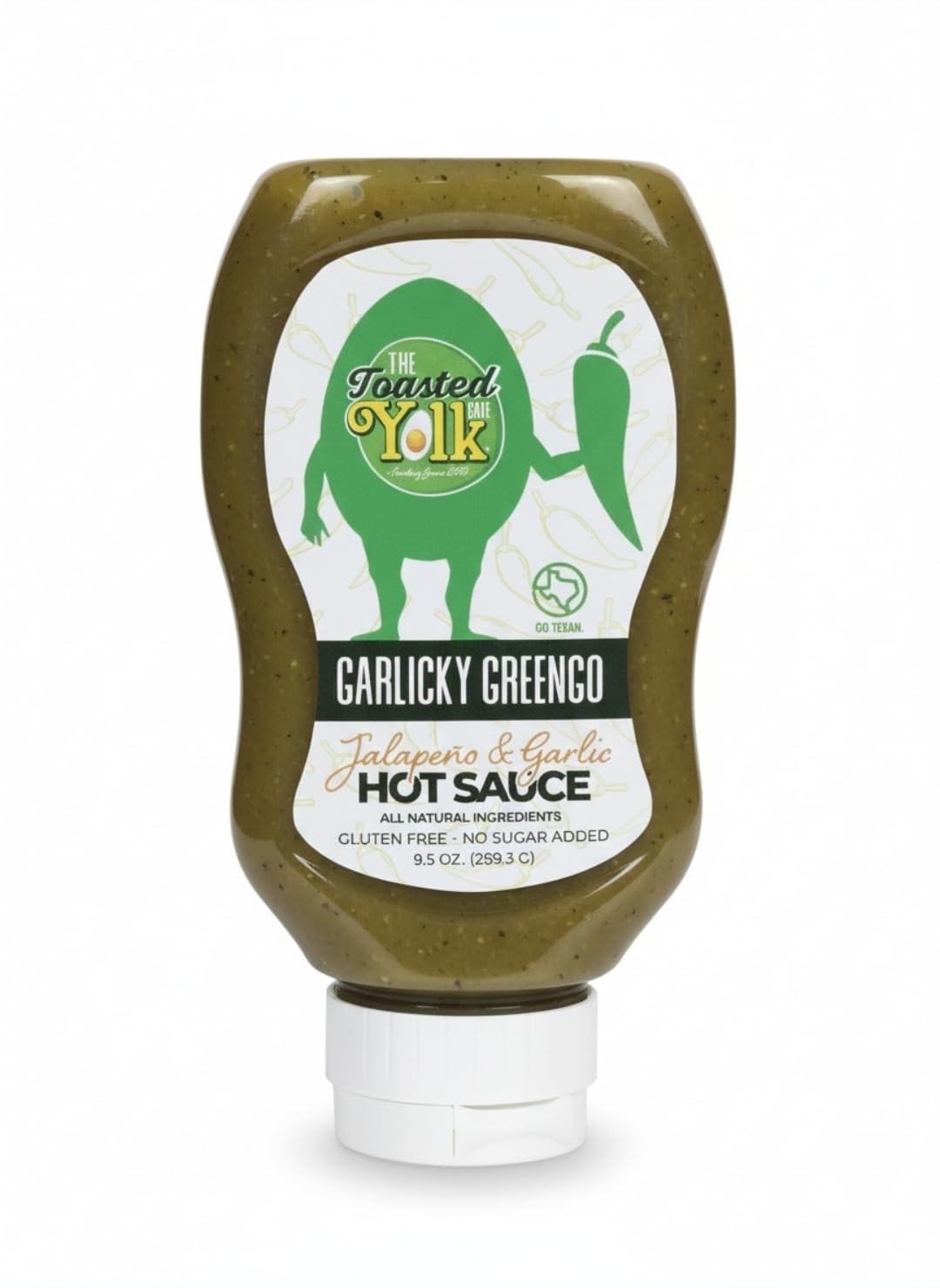 Hot Line Pepper Products The Toasted Yolk Cafe Garlicky Greengo Hot Sauce 3-Pack | As Served at The Toasted Yolk Cafe | Fire Roasted Jalapeño & Garlic