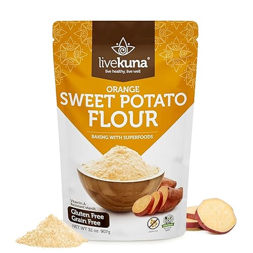 LiveKuna - Orange Sweet Potato Flour, Sweet Potato Flour for Baking, Gluten-Free Baking Flour, Alternative for Almond Flour, Rice Flour & Coconut