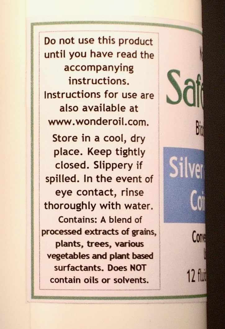 Wonder Oil Products LLC SafeClean Coin Cleaner Ready to Use Solution for Silver and Copper Modern Coins 12 fl. ounces. No Risk Guarantee.