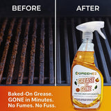 GREENEZ GREASE-BE-GONE | Citrus-Powered Kitchen Degreaser Spray | Dissolves Baked-On Grease & Oil | Pure & Safe Formula for Ovens, Stoves, Air Fryers