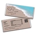 Personalized Wedding Beach Themed Favors Chocolate Bars (12 Pack) - Candy Included