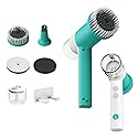 SCRIB-X Dual-Rotation Electric Scrubber - IPX5 Waterproof Multi-Surface Cleaning Brush for Bathroom, Kitchen, Tile, Glass & More - Includes 4 Brush