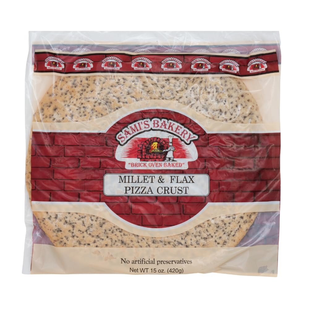 Sami's Bakery Millet and Flax Pizza Crusts, Pack of 4.