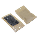 FERENLI 100Pcs Clear Brown Kraft Paper Plastic for Zip Reclosable Bag Lock Flat Heat Sealable Smell Proof Packaging Bags Zipper Lock Coffee Plastic