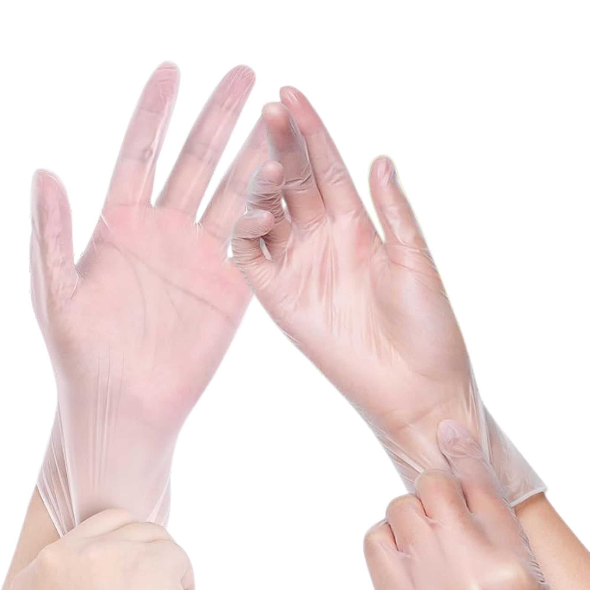 Green Direct Vinyl Gloves, Disposable, Powder-Free, Latex-Free, Clear, Box of 100 - Durable, Multipurpose Gloves for Everyday Use, Medium