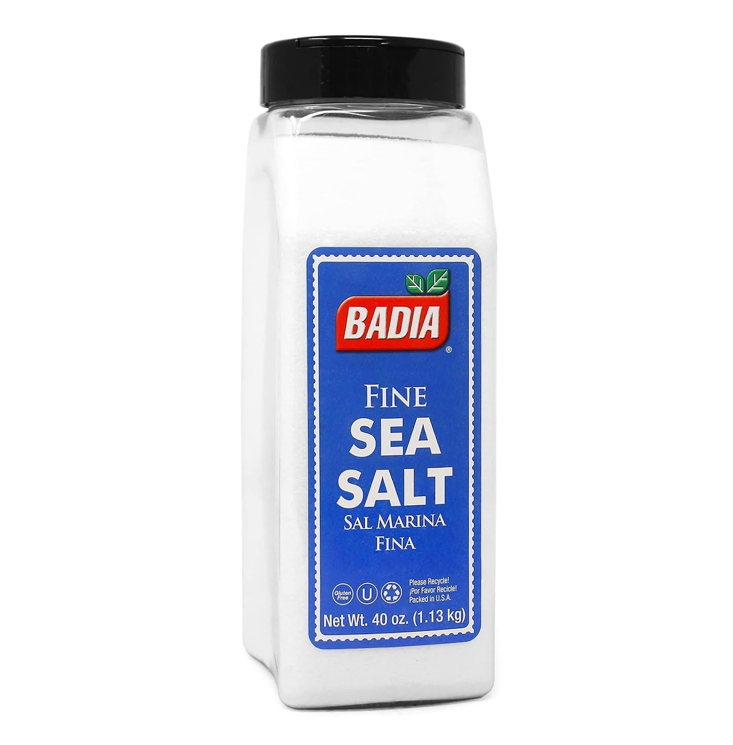 Badia Sea Salt, Fine Ground 40 oz - Pure & All-Natural - Kosher