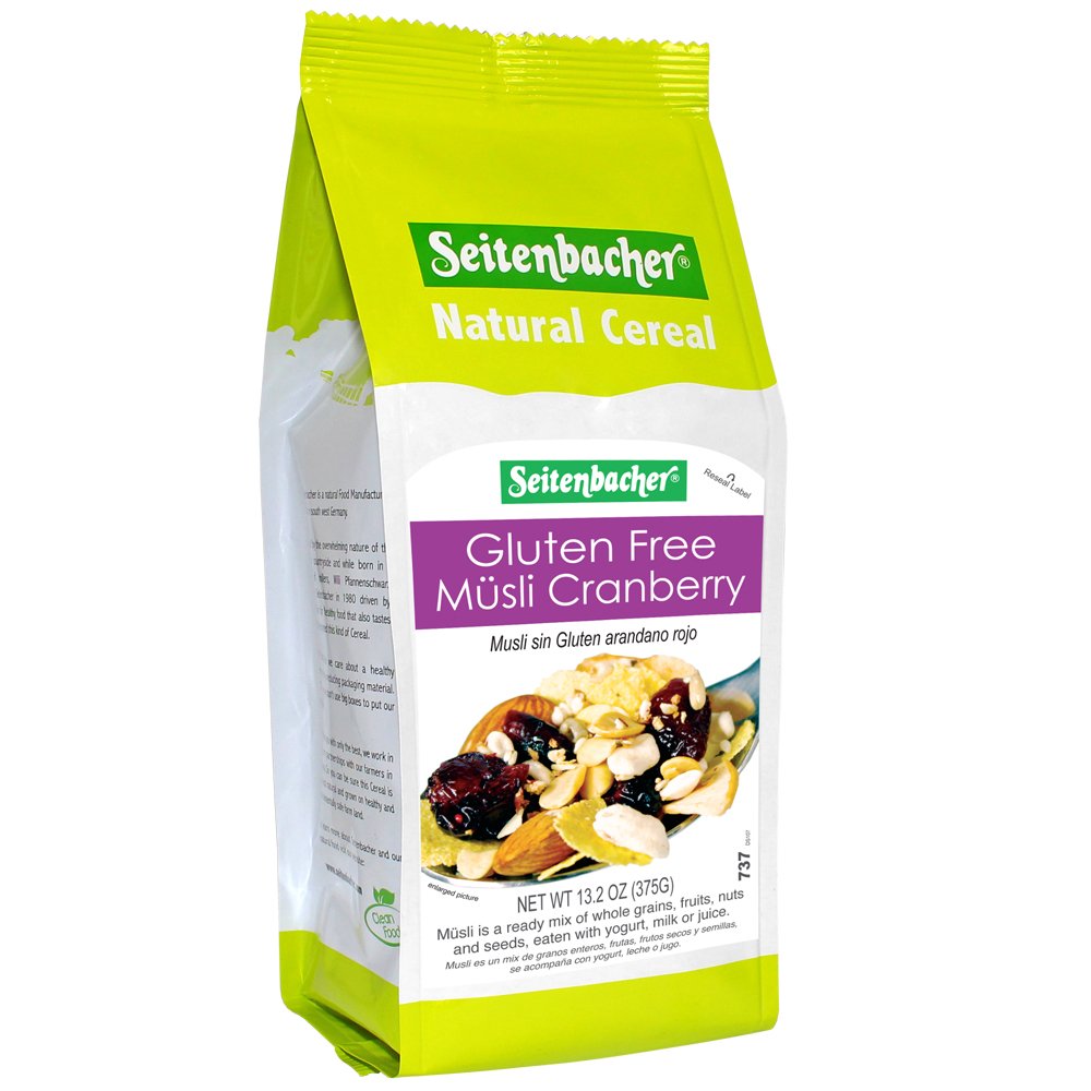Seitenbacher Muesli Cereal, Gluten Free - Cranberry, 13.2 Ounce