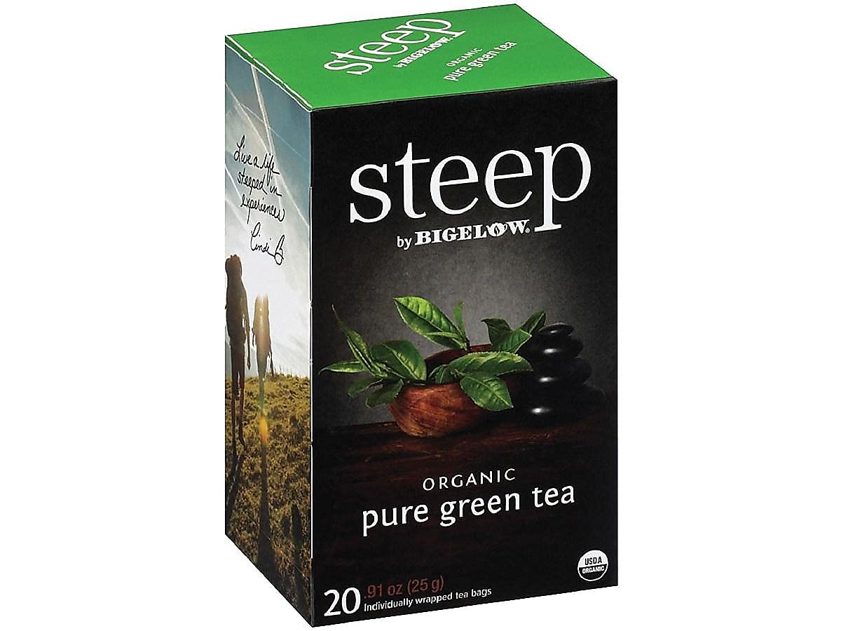 steep by Bigelow Organic Pure Green Tea, 20 Total Tea Bags