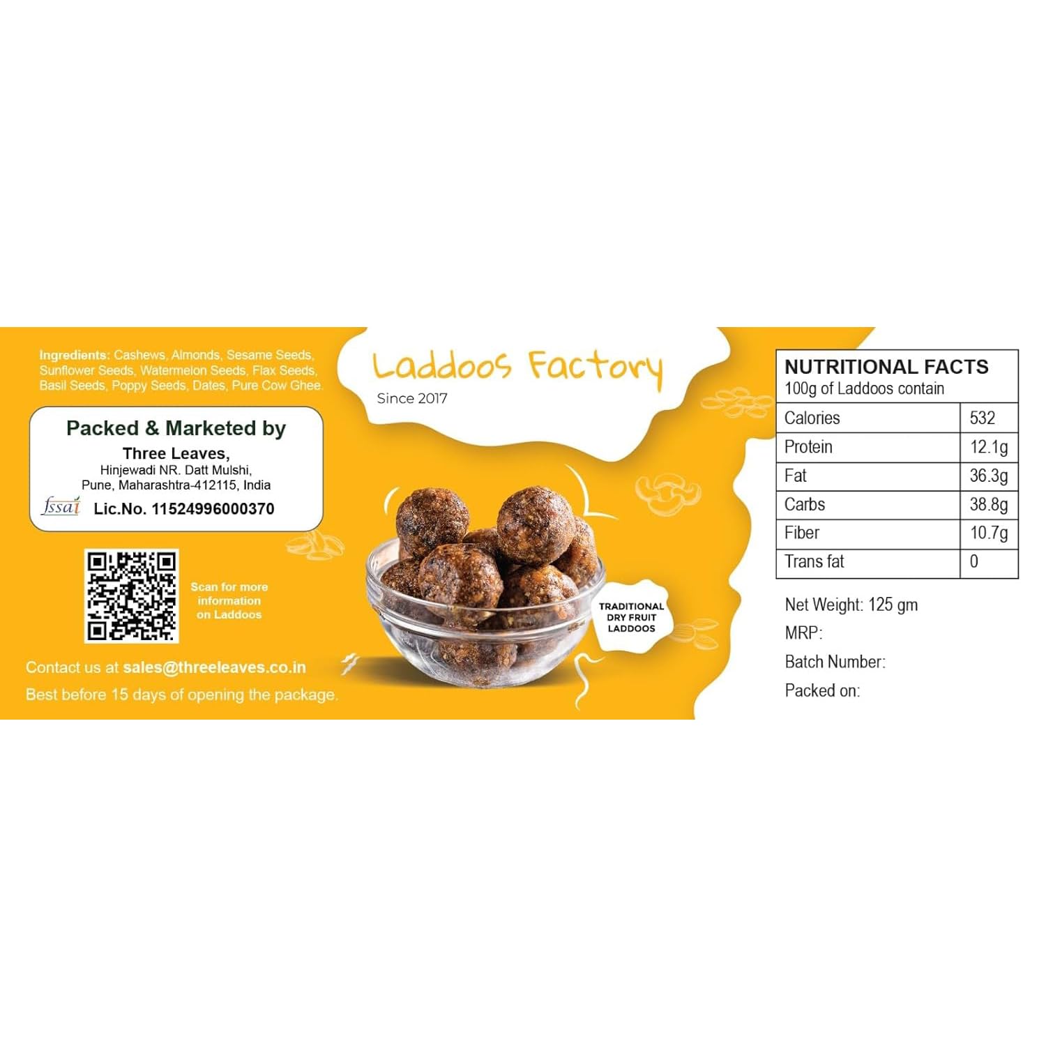 Three Leaves Natures Care Protein Rich Biotin Ladoos for Women, Natural Energy Bites with Dates, Dry Fruits and Seeds, No Added Sugar, High Protein