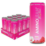 RSP NUTRITION AminoLean Energy Drink - Sugar Free Amino Energy with No Jitters, Tingles, or Crash, Vegan Amino Acids, Berry Elixir, 12 Pack