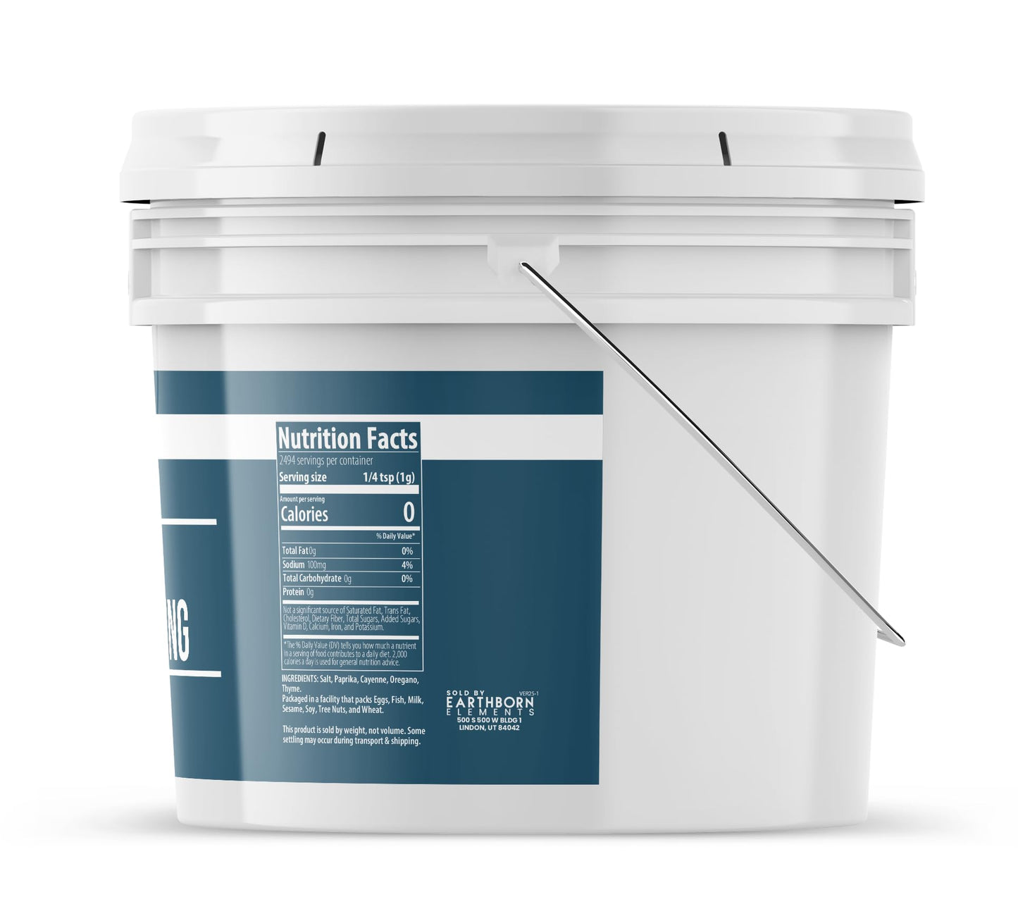 Earthborn Elements Cajun Seasoning 1 Gallon Bucket, Spice Blend, Rich Flavor