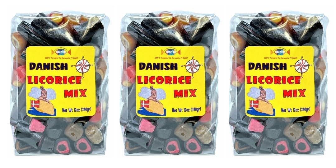 Danish licorice mix - Total wt. 36(Oz), Include: 3 pck of Mix Danish Licorice,