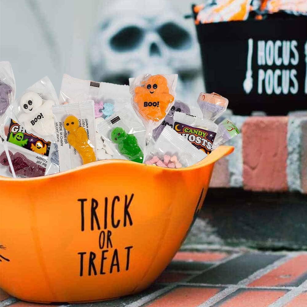 Bulk Halloween Candy Assortment (170 packs) gummy mummies, candy rings, boo suckers, bones candy and more