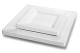 " OCCASIONS " 120 Plates Pack,(60 Guests) Wedding Party Square Disposable Plastic Plates Set -60 x 9.5'' Dinner + 60 x 6.5'' Dessert (Square White)