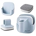 Sipliv Dishwashing Pot Brush with Grip Wall-Mounted Reusable Scrubber Scrub Sponge with 3 Refill Replacement Brush for Housework & Kitchen Clean