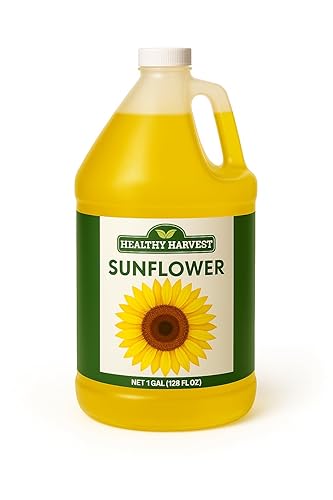 Healthy Harvest Non-GMO Sunflower Oil - Healthy Cooking Oil for Cooking, Baking, Frying & More - Naturally Processed to Retain Natural Antioxidants {One Gallon}