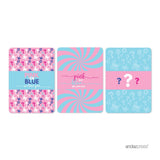 Andaz Press Pink or Blue We Love You Gender Reveal Baby Shower Collection, Chocolate Minis Labels, Fits Chocolate Miniatures Party Favors, 36-Pack