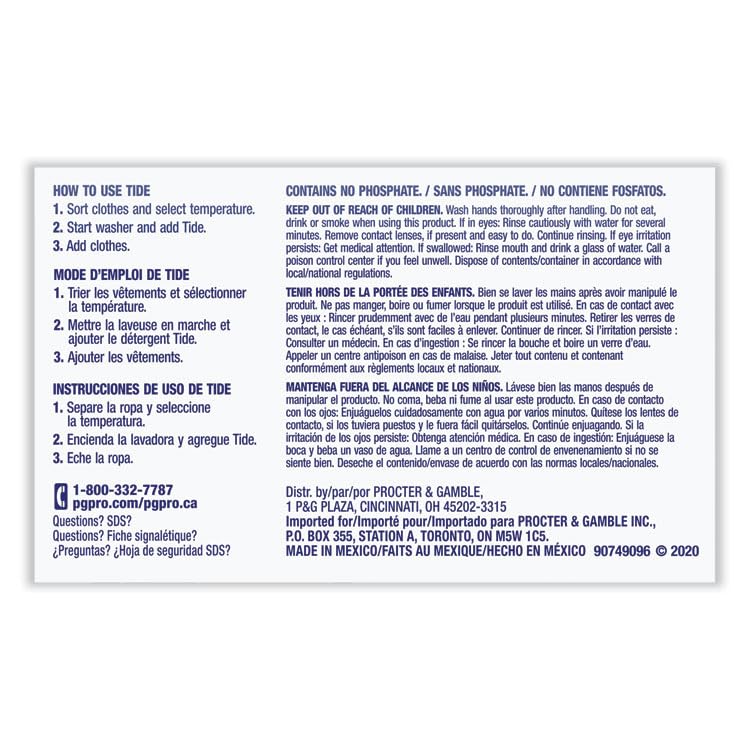 Procter & Gamble 08921 Powder Laundry Detergent Plus Bleach, Original Scent, 1.4 Oz Vending Box, 156/carton