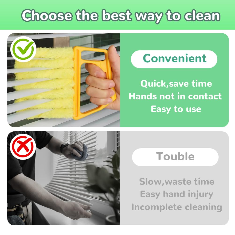 Blind Cleaner Tool, Detachable Window Blind Cleaner Duster Tool, 7 Fingers Dusting Cleaner Mini Blind Duster Brush for Blinds Air Conditioner Vents