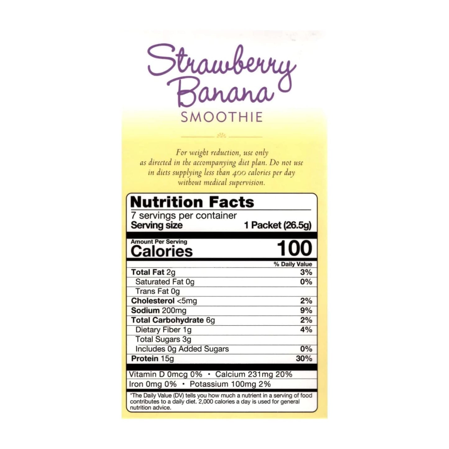 FITWISE - High Protein Meal Replacement Smoothie, Low Calorie, Low Fat, 15g Protein, Ideal Protein Compatible, 7 Servings Per Box (Strawberry Banana)